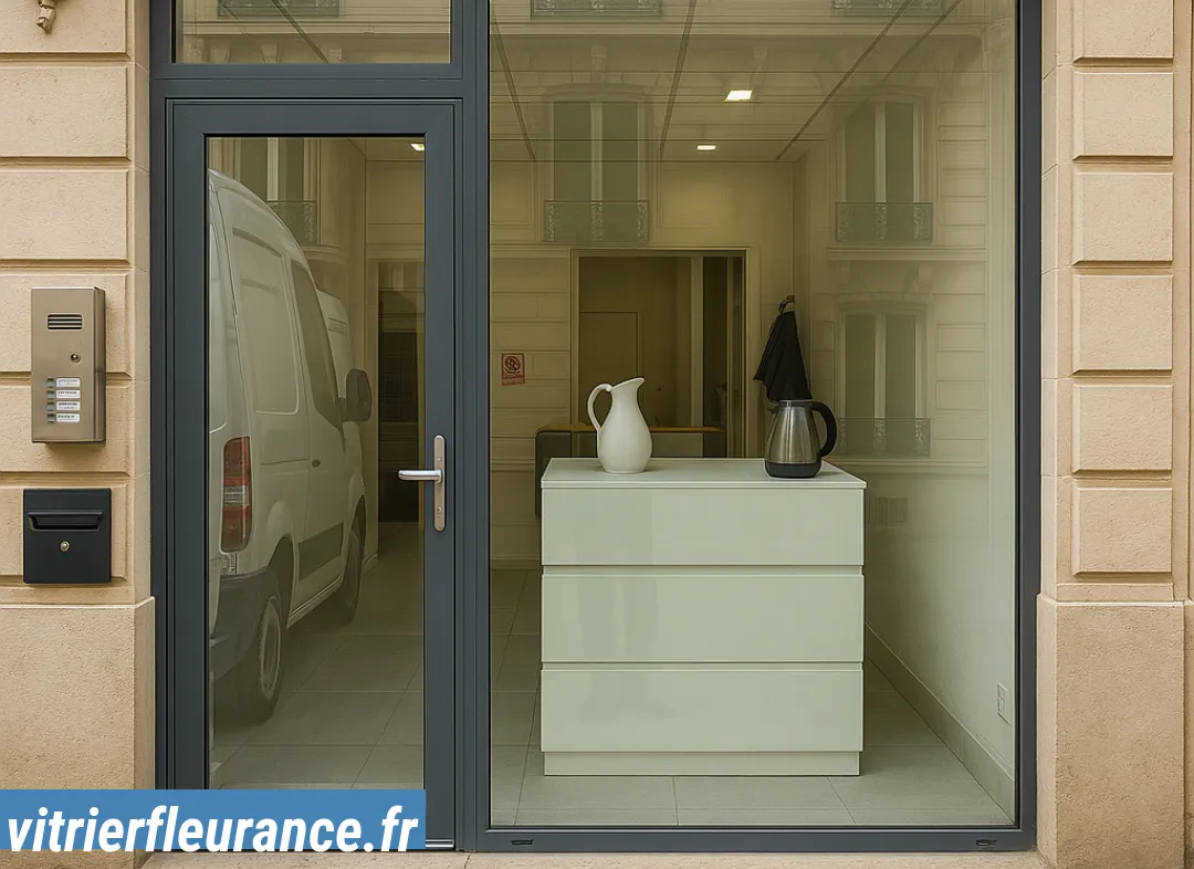 Façade vitrine de magasin en aluminium sur mesure à Fleurance